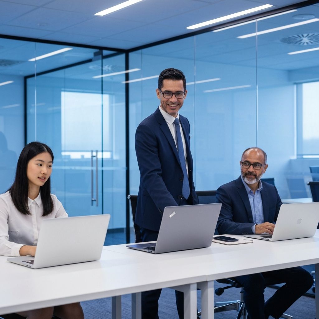 Business professionals working together